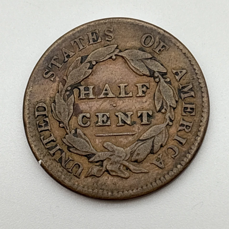 1829 Classic Head Half Cent Raw VF/XF Very Nice Coin Early United States Coin - Image 2 of 2