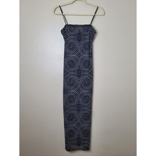 Forever 21 Geometric Spiral Black Mesh Bodycon Maxi Dress