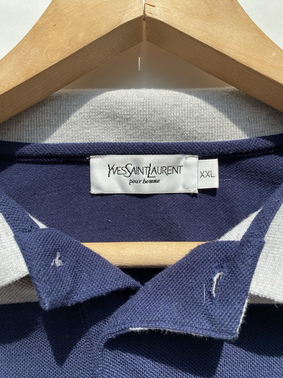 Polo vintage Yves Saint Laurent YSL a righe taglia XXL logo grande anni 90