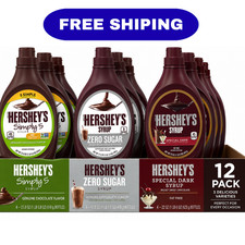 Hershey  s Chocolate Syrup Variety Pack of 12 Simply 5 Zero Sugar Special Dark