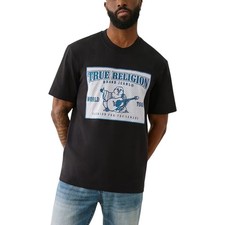 Image of True Religion109305 Mens T Shirts Mesh SRS Logo Crew Neck Summer Soft Cotton Tee