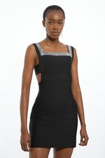 Karen Millen Bodycon Mini Dress M in Black RRP £109
