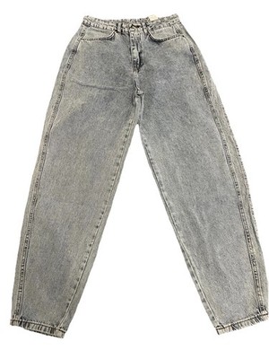 H&M Damen Mom Jeans Blau M Baumwoll-Denim Five-Pocket, Taille 37 in, L71