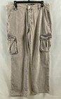 boohooMAN Men's Gray Brown Corduroy Cargo Pants Regular Fit Sz 34 — photo 1
