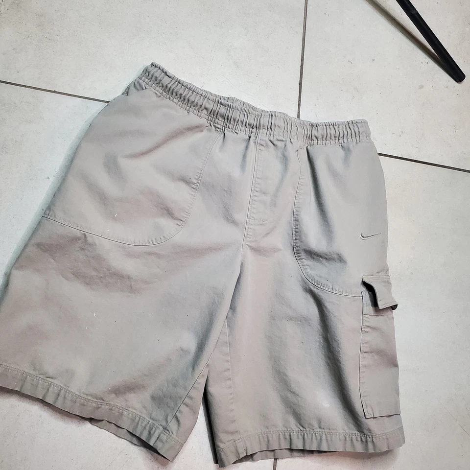 DE COLECCIÓN NIKE CARGO PANTALONES CORTOS CINTURA ELÁSTICA HOMBRE TALLA M PULL ON Y2K AÑOS 90 PAPÁ Foto 4 de 4