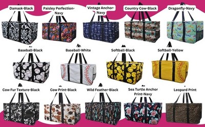 NGIL Utility Tote Reusable Grocery Bag Oversized Collapsible Bag