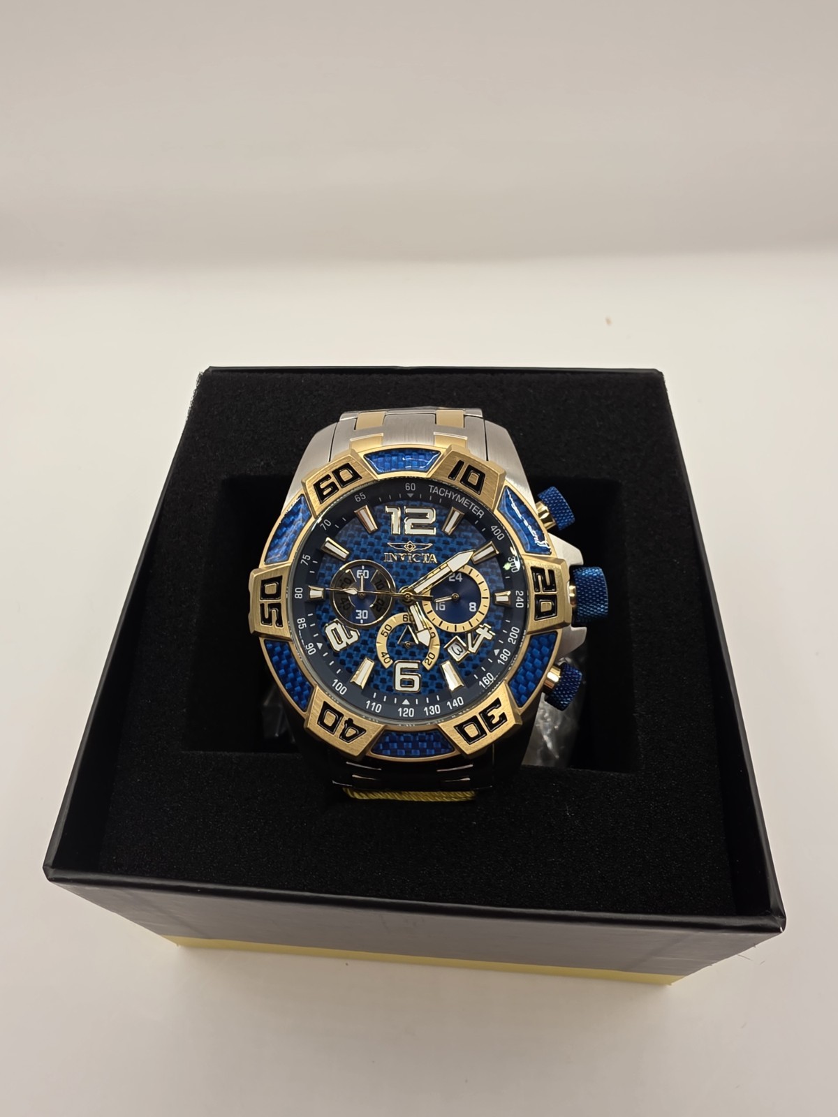 Invicta 25855 Pro Diver Men's 50mm Watch - Yellow Gold/Stainless Steel/Blue