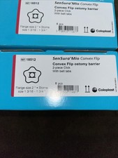 10 2 Boxes of 5 Ostomy 18512 Barrier SenSura Mio Convex Flip Pre-Cut