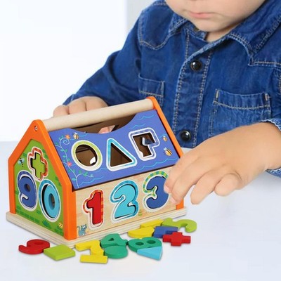 Haus Activity Center Mathe-Spiel Frühes Lernen Form Farbsortierer Spielzeug für Alter 3