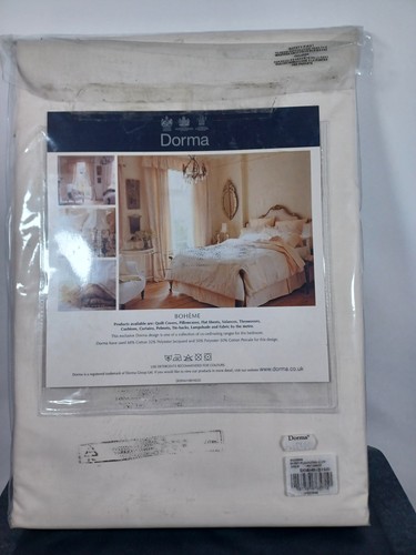 DORMA Jacquard " Boheme" Single Cuffed Flat Sheet New Cream 180cm X 260cm - Picture 2 of 6