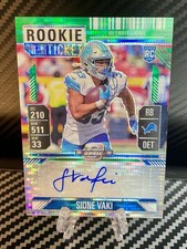 2024 Contenders Optic Rookie Ticket Auto Sione Vaki Green Pulsar /30 SSP Lions