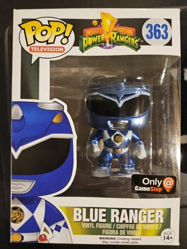 Funko Pop Television Power Rangers Blue Ranger #363 Metallic GameStop Exclusive