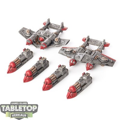 Dystopian Wars - Empire of the Blazing Sun Bombardment Group - teilweise bemalt