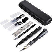 Cuttermesser Set Profi 9Mm Bastelmesser Skalpell Stahllineal Carbonstahl FüR