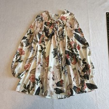 Show Me Your Mumu Floral Long Sleeve Dress V-Neck Tie Front Multicolor Size S