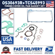 Replace Timing Cover Oil Pan Gasket For Cadillac Chevrolet GMC TCS45993+OS30693R