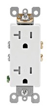 Leviton Decora 20 amps 125 V Duplex White Outlet 5-20R 1 pk Pack of 10 