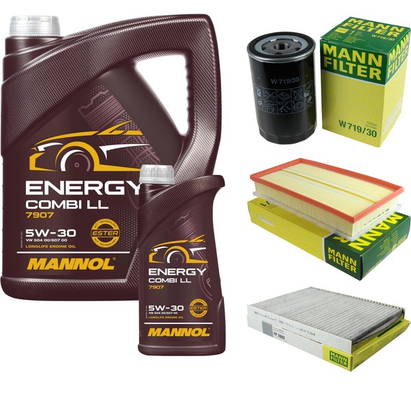 Inspektionspaket 6L Mannol Energy 5W-30 FüR Audi A3 1.6 1.8 TT Skoda Octavia I-image