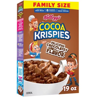 Kellogg's Cocoa Krispies Breakfast Cereal, Kids Snacks, Family Breakfast 19 OZ
