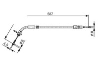 Bosch Bremsseil Seilzug Feststellbremse 1 987 477 224 FüR Mercedes W169 Klasse