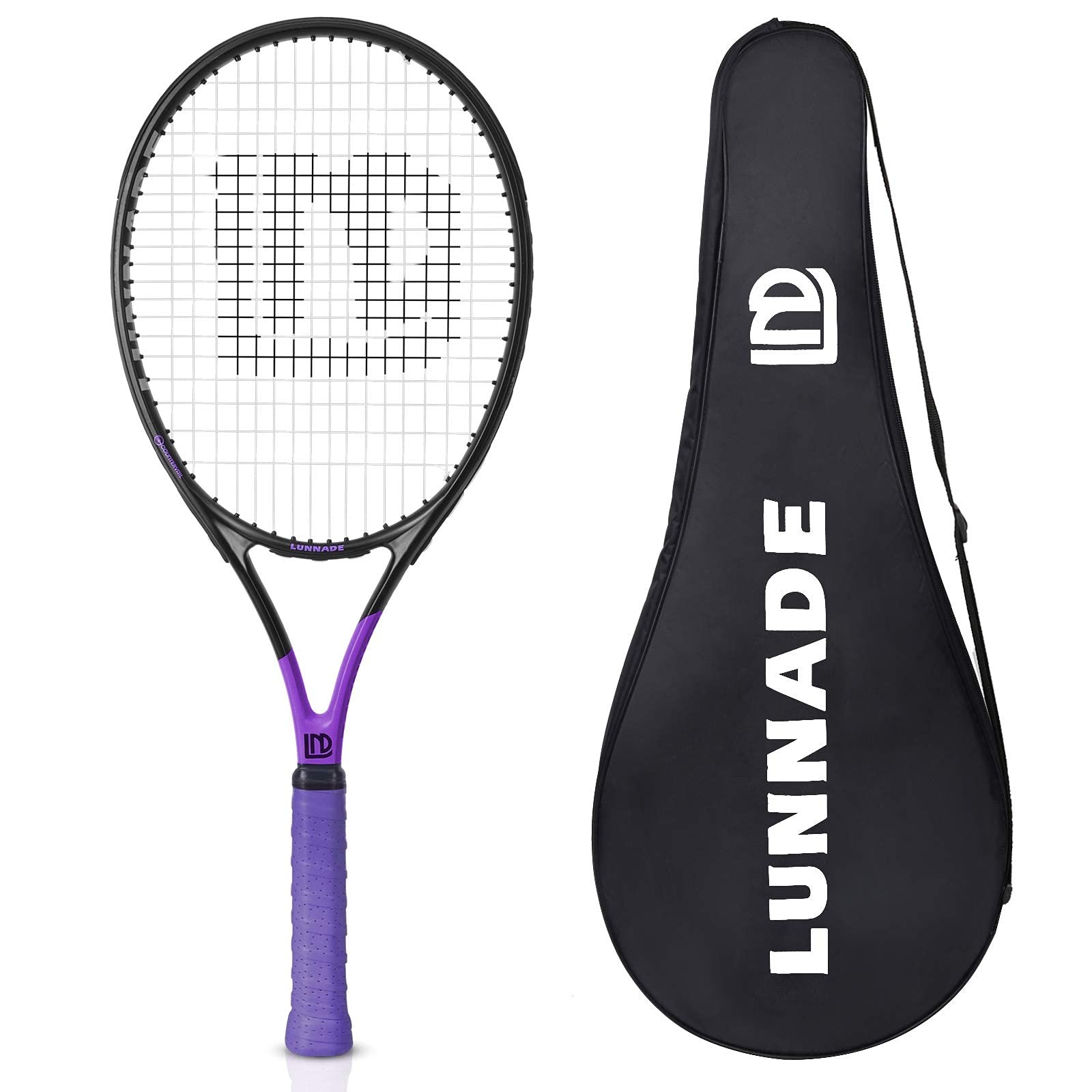 Adults Tennis Racket 27 Inch, Shockproof Carbon Fiber Tennis
