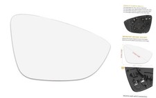 Mirror Glass Heated with Backing Plate Passenger Side Right Side Rear View
