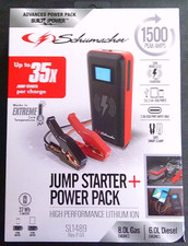 Schumacher 1500a Peak Amp 12v Jump Starter Power Pack W2.4 Usb Port Sl1489