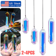 2 Size Large Crystal Sun Catcher Prisms AB Colored Hexagone Hanging Suncatchers