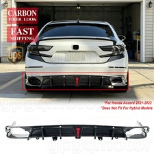 For Honda Accord 21-22 Yofer V2 Style Carbon Fiber Rear Bumper Diffuser Spoilers For Honda Accord 21-22 Yofer V2 Style Carbon Fiber Rear Bumper Diffuser Spoilers