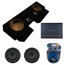 Kicker 43CVT104 Sub + Memphis SRX750D.1 Amp + ASC Dual 10" Subwoofer Box Combo