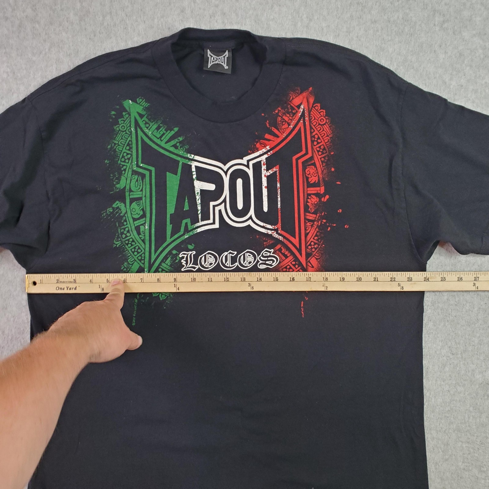 Tapout Shirt Mens XL Black Locos Mexican Flag Graphic MMA Short Sleeve Y2K