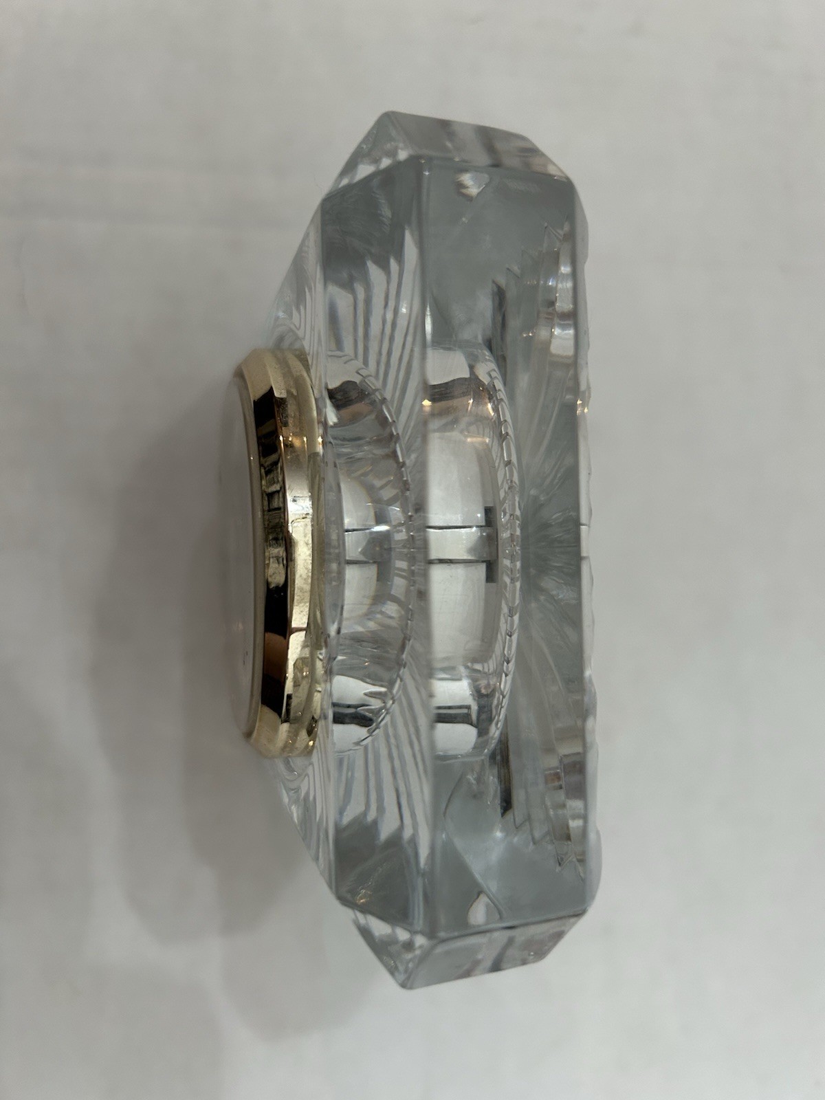 Vintage STAIGER Mantel Clock Quartz Lead Crystal 4.5” West Germany