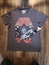 Darth Vader Large Black T-Shirt Dark Gray Retro Look NWT Star Wars Lucasfilm