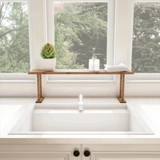 Lavish Home Bamboo Sink Shelf - Counter Organizer and Space-Saving Storage