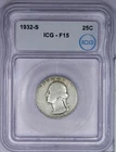 1932-S Washington Quarter ICG F15