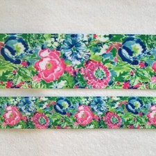 Pretty pink green floral Palm Beach grosgrain ribbon 5/8" 7/8" 1.5"