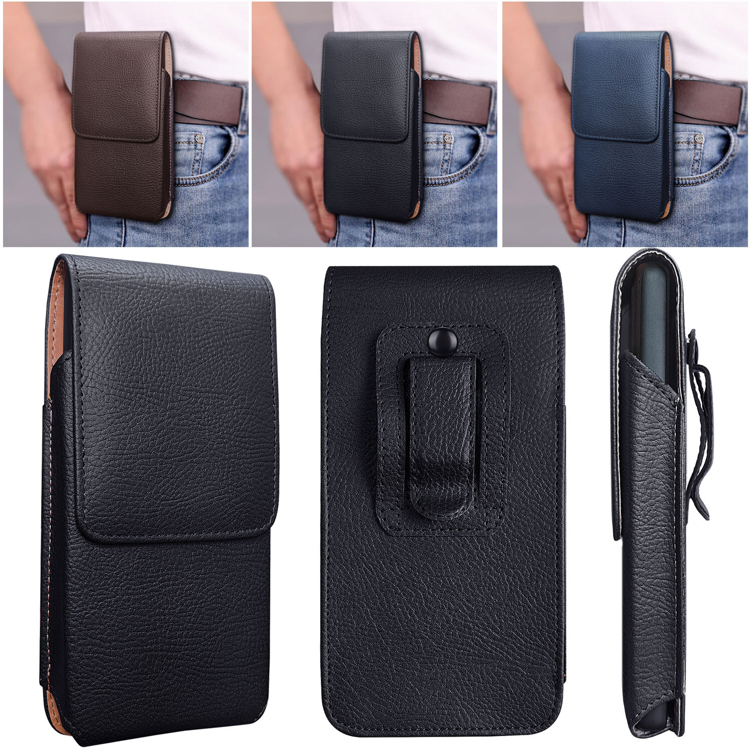 Vertical Leather Pouch Belt Clip Holster Case For Samsung Galaxy S22 Ultra S22+