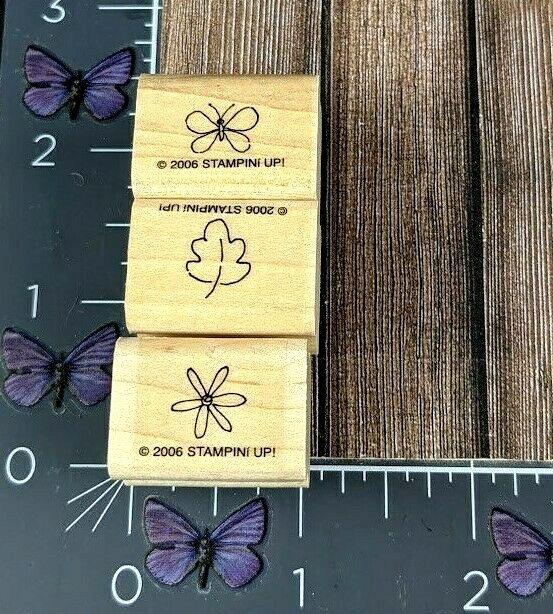 Tiny Rubber Stamps Flower and Butterfly Rubber Stamps 