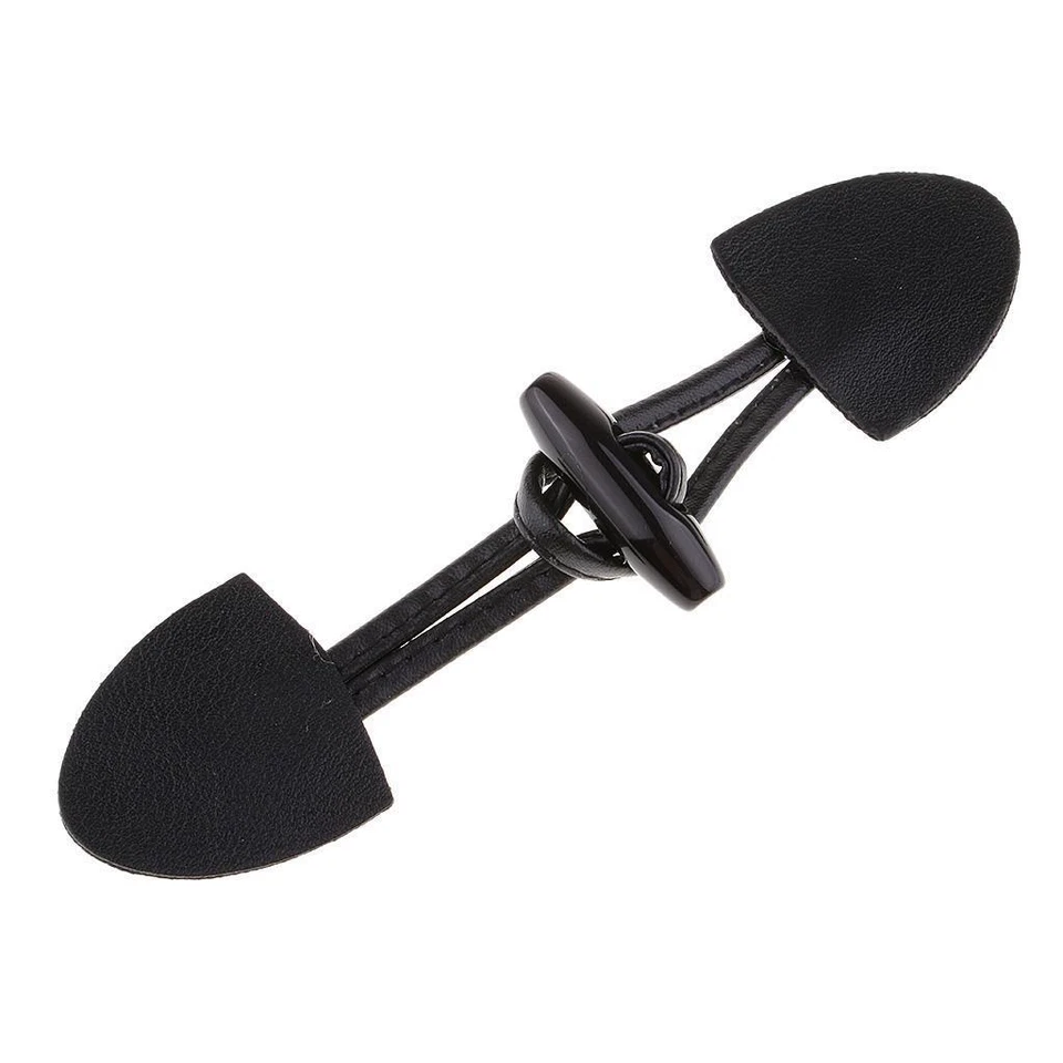 6 Pairs PU Leather Toggle Buttons for Duffle Coat Fastener - Image 3 of 4