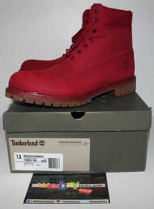 red nubuck timberlands