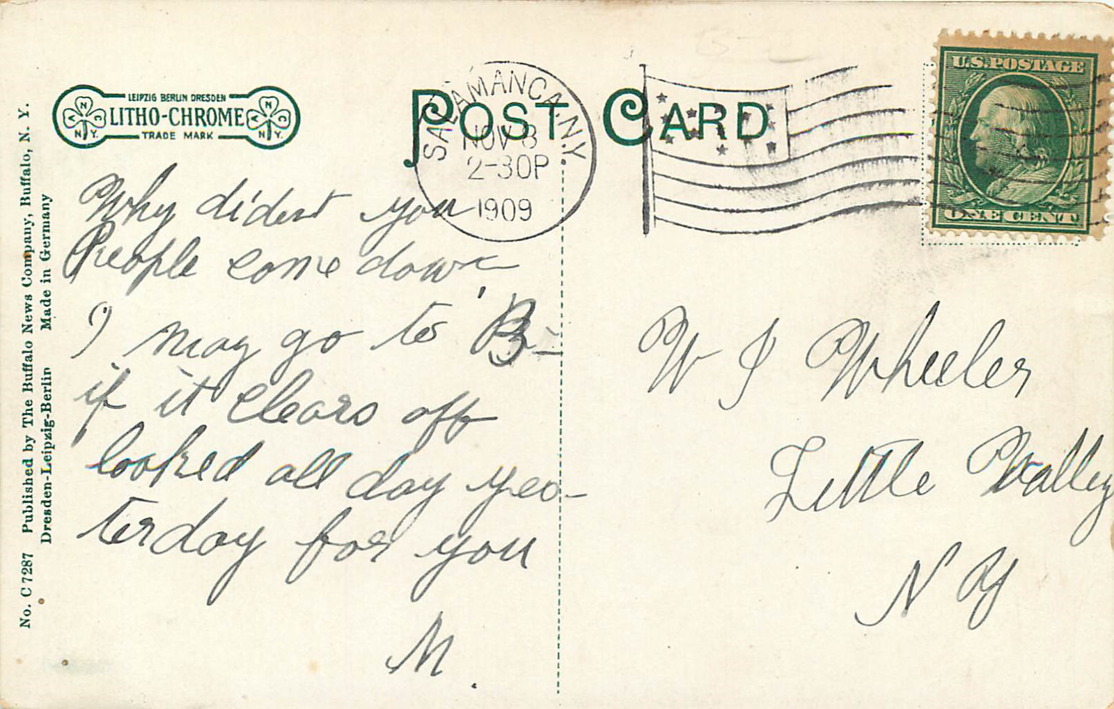 SALAMANCA NY SOUTH MAIN STREET 1909 POSTCARD eBay