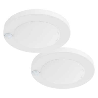 	2 Packs LED 6 120 Volts Closet Light Wired PIR Motion Sensor Ceiling Disc Li...