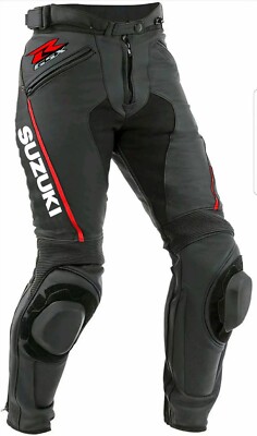 SUZUKI Motorrad Lederhose Rindsleder Leder Bikerhose Rennen Biker Leder Hose 56