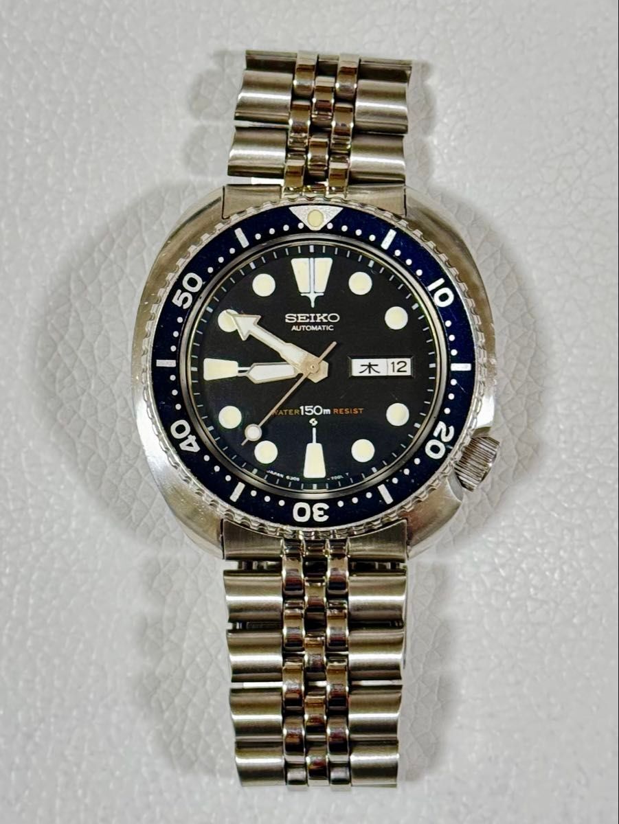 Seiko 6306-7001 Vintage DD Stainless Steel Blk Slv Diver Automatic