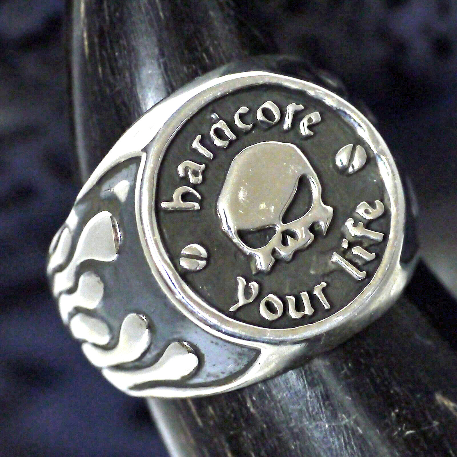 925 Silber Totenkopf Ring Hardcore massiv Siegelring Bikerring 25g+- Gr. wählbar