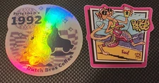 2 Dutch Bros Coffee Party Like It's 1992 Pink Retro Beach Cheetah Sticker New