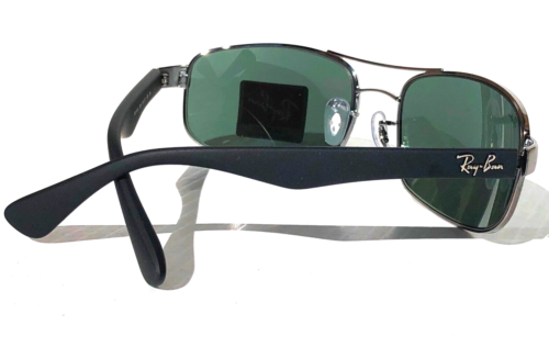 NEU Ray Ban Gunemtal Sonnenbrille Chromgestell dunkelgrüne Gläser RB3445 004 - Bild 6 von 19