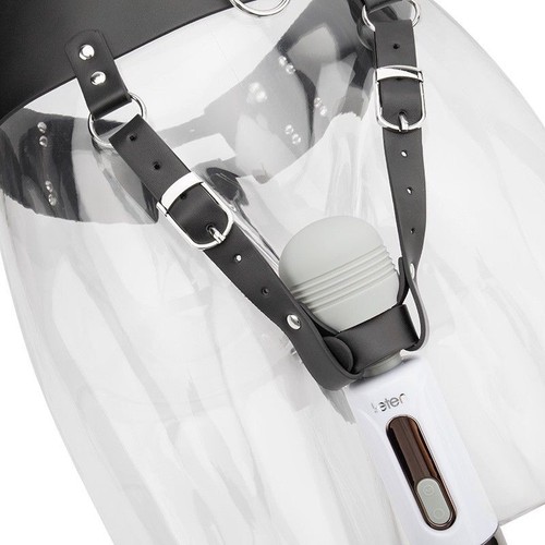 PU Leather Forced Orgasm Vibrator Strapon Wand Holder Harness Chastity Belt BDSM - Picture 14 of 16