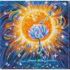 Bead Embroidery Kit Flower Beaded stitching Beadwork DIY Abris Art