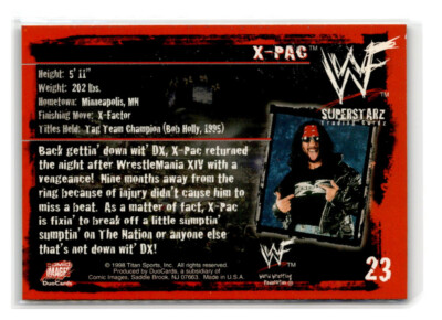 1998 - WWF (WWE) Superstarz - Comic Images - X-Pac - #23 | eBay